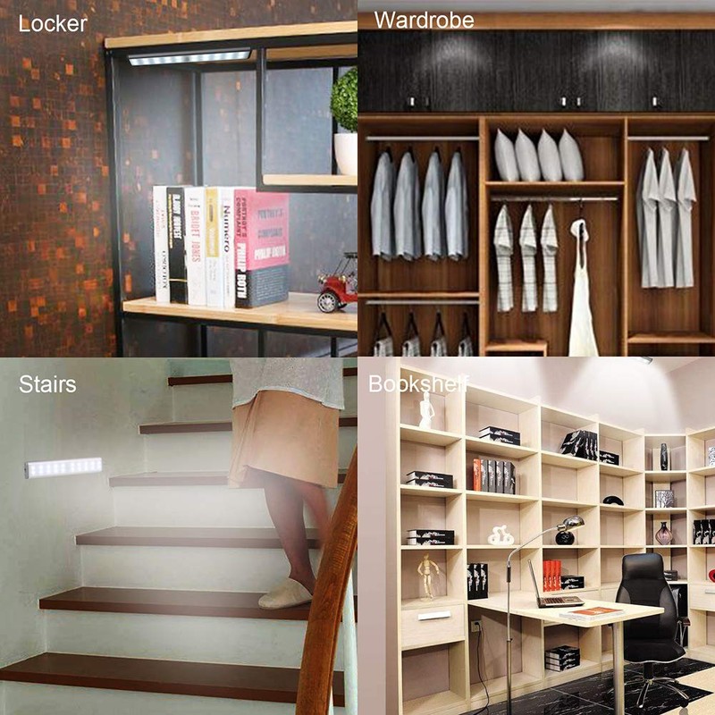 RXWLKJ Rechargeable Motion Sensor Led Lights Under Counter Closet Lighting