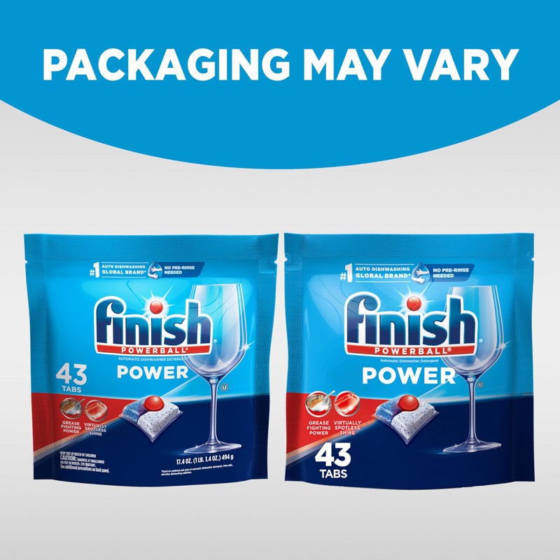 Finish Power Dishwasher Pods, No Pre-Rinse Dishwasher Detergent Soap for