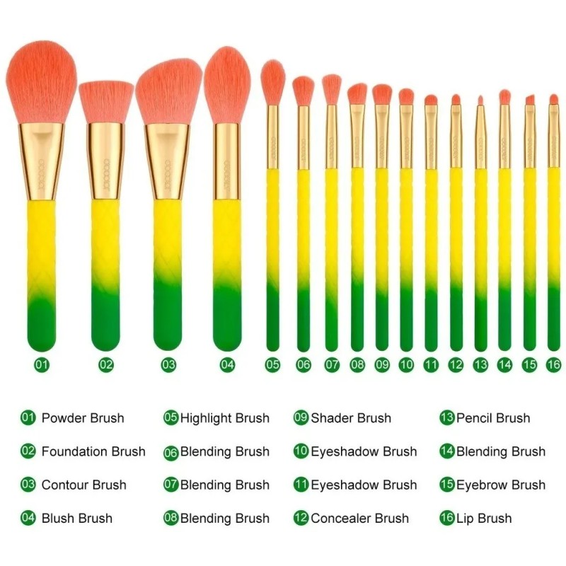 Docolor Set De Brochas De Maquillaje Pineapple 100% Original