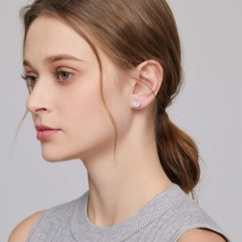 Sterling Silver Stud Earrings for Women Mens Diamond Cubic Zirconia Stud Earrings Ear Piercing Earrings Sleeper Ladies Earrings for Pierced Ears Women