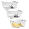 Yomjarl 3 Pack Cheese Container Airtight with Draining Basket Cream