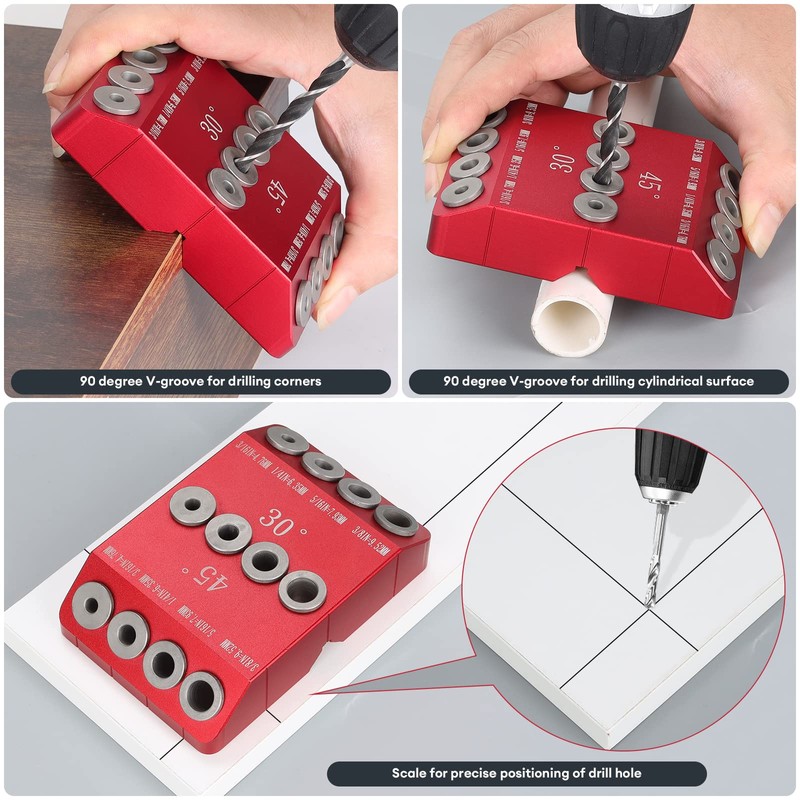 SLIIMU 30 45 90 Degree Angle 4 Sizes Drill Hole
