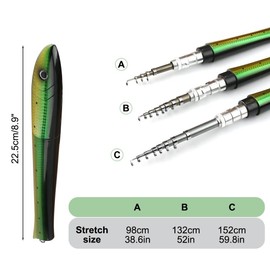 Taschen Fishing Rod, Telescopic Fishing Rod, Fish Shaped Pen Fishing Rod with Reel and Line, Mini Fishing Rod Reels Combo for Saltwater Freshwater Fishing