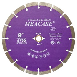 Meacase 9 inch General Purpose Segmented Diamond Saw Blade for Concrete Masonry Brick Block Stone