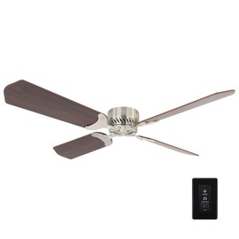 RecPro RV Ceiling Fan | 12V | 36" Brushed Nickel Finish | 4 Blades | Includes Switch (Cherry)