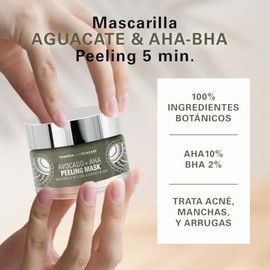 XAMANIA Peeling Mask Aguacate  AHA, Mascarilla Facial que Renueva, Ilumina, y Suaviza Piel en 5 Minutos, Exfoliante Facial Skin Care. 50 ml           