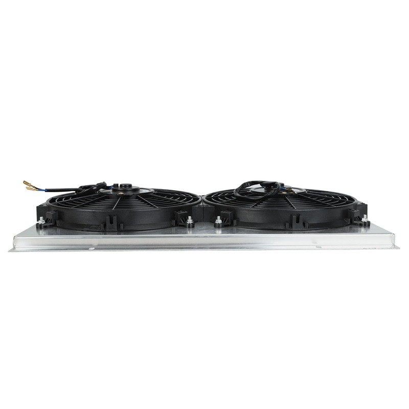 Wangtney Full Aluminum Shroud+2X12'' Slim Fan+Thermostat Relay Kit Compatible with