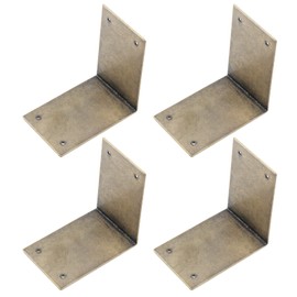 Tighall Antique Bronze Corner Brackets Brass Brace 2.36"x1.57"x0.04" Box Right Angle Edge Cover Pack of 4 for Wooden Toolbox,Cabinet,Chest