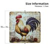 Rooster Coasters Square Leather Drinks Coaster Set with Holder for