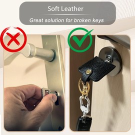 KARENSKEYS Leather Key Sleeve, 2PCS Stylish Key Cover, Broken Car Key Loop Replacement, for Women Men.