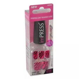 2 kits Broadway Nails IMPRESS Press On Manicure - Little Drummer Girl (Zebra)