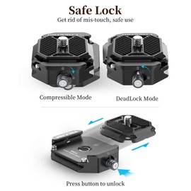 ULANZI F38 - Placa de liberación rápida para cámara con rosca de tornillo de 1/4 a 3/8 pulgadas, sistema de liberación rápida, adaptador de montaje de trípode para cámara Canon Monopod DSLR