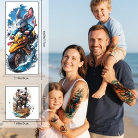 SZINMAGIA Animal Temporary Tattoos for Kids Lion Dog Tiger The Twelve Chinese Zodiac Waterproof Tattoo Stickers for BBQ Swimming Pool Party