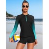 ATTRACO Women's UPF 50+ Rash Guard Two Piece Sets Long