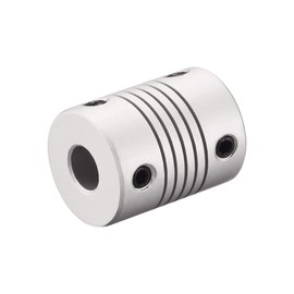 sourcing map 6.35 mm to 8 mm Aluminium Alloy Rod Flexible Coupling Motor Plug Connection L25 x D19 Silver Pack of 2