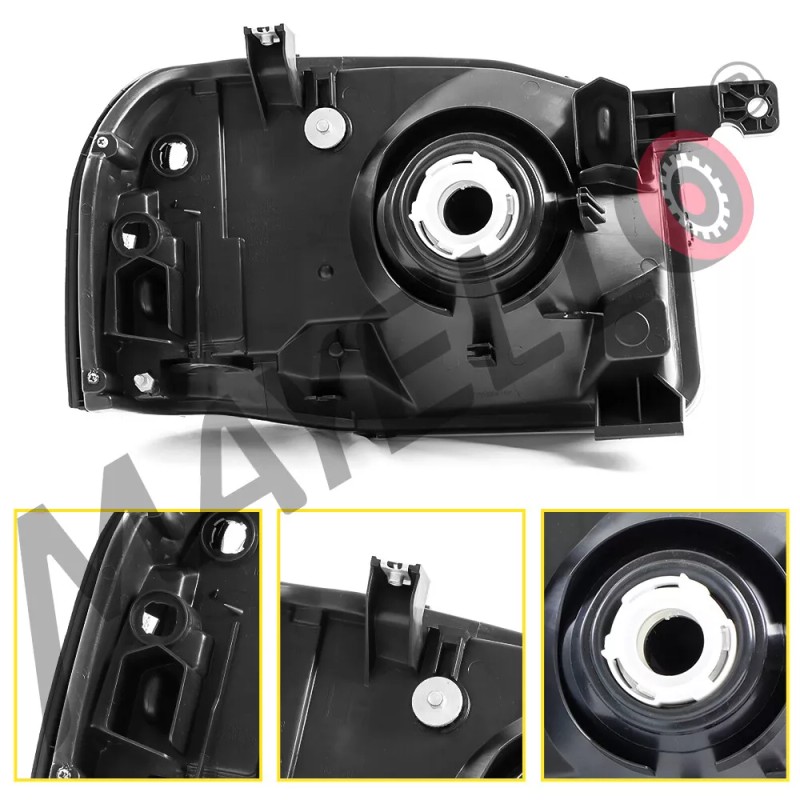 Mayello-autoem Pair Black Headlights For 01-04 Nissan Frontier XE/SE Left&Right