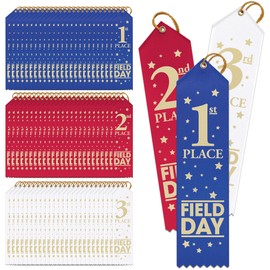 Hodges Badge - 75 Pack - Field Day Award Ribbons - 1st 2nd 3rd Place - 25 Each - Made in USA