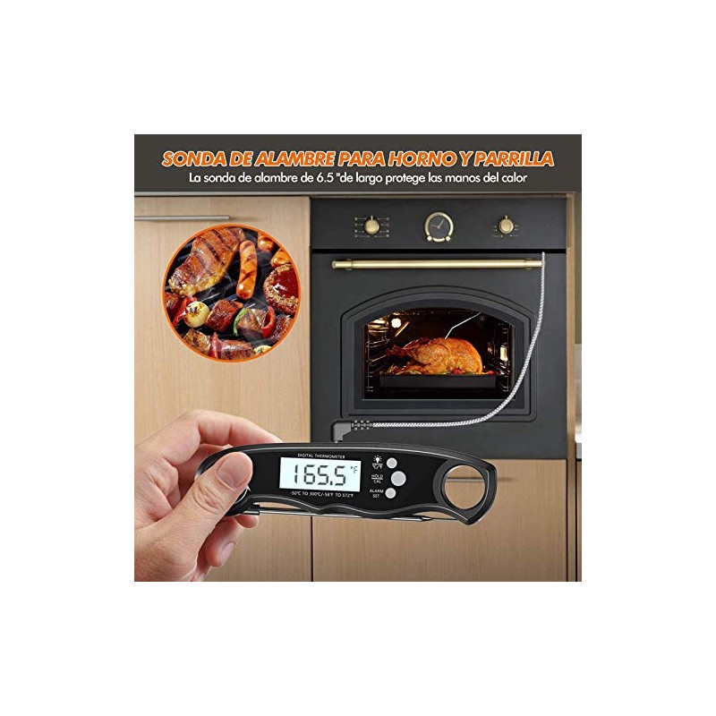 TYC Termómetro Digital de Carne Cocina, termómetro apto para horno