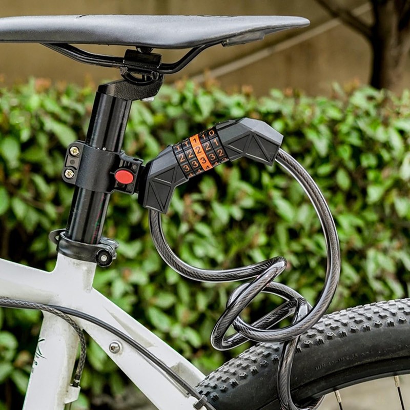 Bike Lock with 5-Digit Code, Cadenas Velo,1.2M/4FT Bicycle Locks Cable,