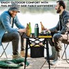 Aluminum Camping Side Table, Compact Folding Outdoor Table, Portable Beach