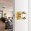 HIEMEY Glass Crystal Door Knobs Interior, Gold Door knobs Passage