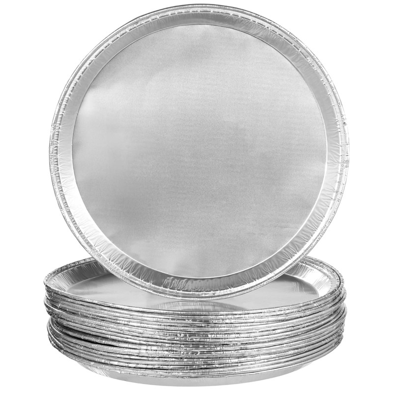 Homaisson 20 PCS Disposable Aluminium Foil Serving Trays, 12” Round