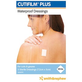 Cutifilm Plus Waterproof Dressings Transparent 5cm X 7.2cm X 5