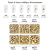 Beadsland 4300 Pieces Gold Flat Back Rhinestones Nail Stones Round