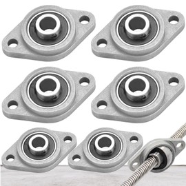 Brateuanoii Pack of 6 KFL08 Flange Bearings Pillow Block Bearing Zinc Alloy Pillow Block Self-Aligning Pillow Block Rhombic Ball Bearing Bearing Housing 8 mm Diameter