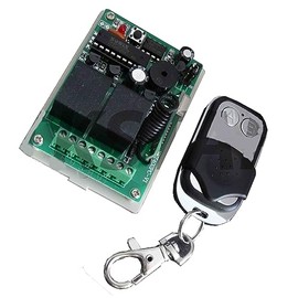 TK Star 24 V 2 Channel 433 MHz Wireless Receiver Switch Button + 2 Button Handheld Transmitter Potential-Free Fits Homelink Hörmann Novoferm Garage Door Drive