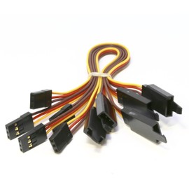 Pack of 5) Pack of 20 Premium Quality Servokabel Servo Extension for JR FUTABA Servokabel 3 Wire 26AWG with Hooks Hook Fixing of Mr. Stud
