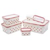 My Home 10-Piece Food Storage Containers Set, Dots, Food Storage