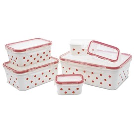 My Home 10-Piece Food Storage Containers Set, Dots, Food Storage Containers, Set