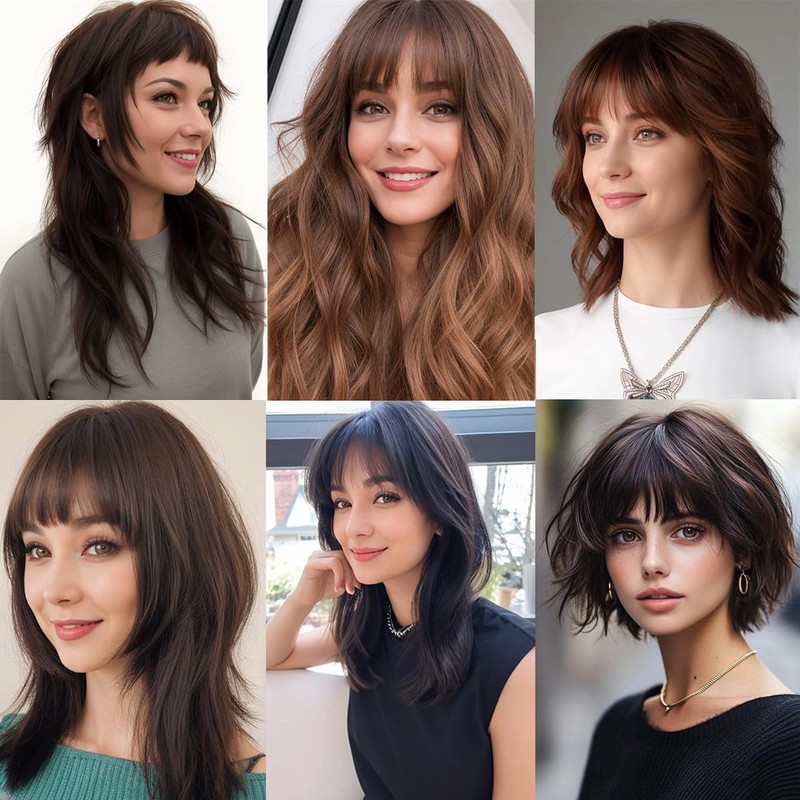 PARXITN Clip-In Bangs, Real Hair Front Fringe, Unique Irregular Fringe