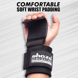 Shaza Fitness Weight Lifting Hook with 8 mm Padding – Powerlifting & Deadlift Support – Gym Strap with Pull-Up Hook