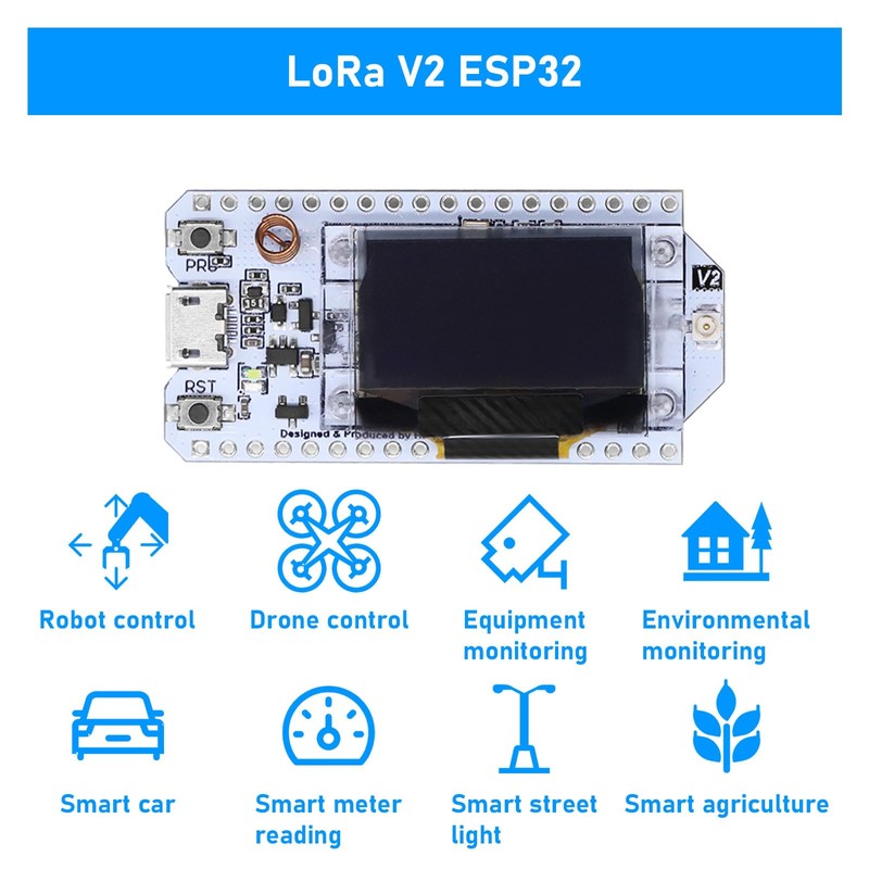 APKLVSR LoRa ESP32 Module, SX1276 LoRa V2 Board with OLED