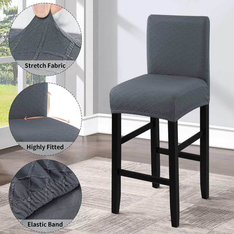 Fuloon Waterproof Bar Stool Covers, High Elastic Fit Removable Washable