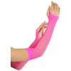 ToBeInStyle Women's Triangle Net Fingerless Gloves - Neon Pink -