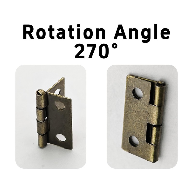 AUXBC 80Pcs 18x15mm Antique Bronze Mini Hinges for Wooden Box,