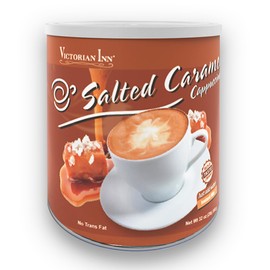 Victorian Inn Instant Cappuccino - Salted Caramel Flavor - Creamy & Delightful Coffee Mix - Great Hot, Cold, or Blended - Creamy Flavor - 2 Pound (Pack of 1)