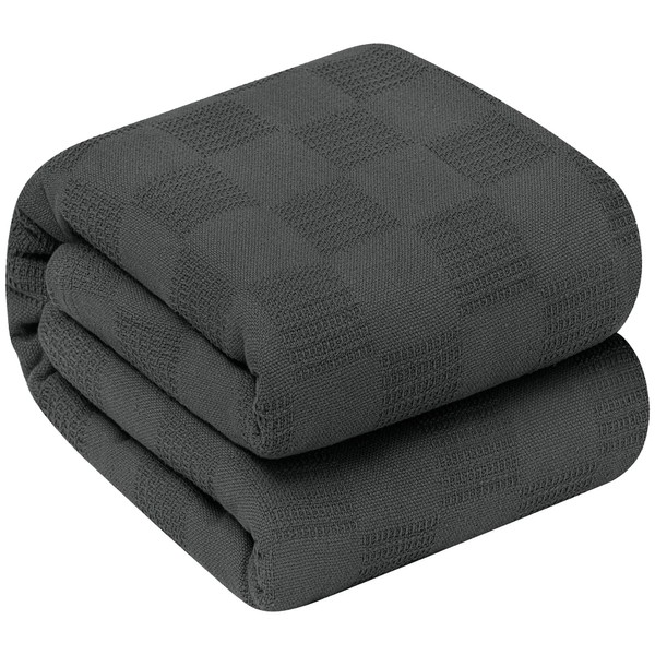 Oakias 100% Cotton Blanket Twin Grey - 350 GSM 90