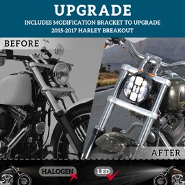 VEISUTOR LED Headlight Assembly for Harley Breakout, Full LED Head Light Front Lamps with High Low Beams for Harley Davidson Softail Breakout 2015-2022 Accessories