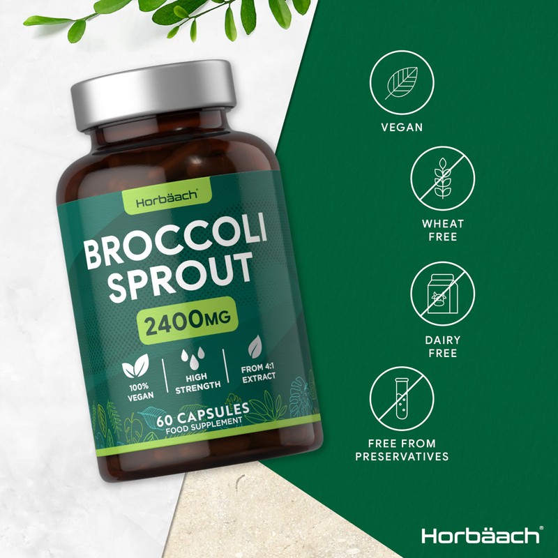 Broccoli Sprout Extract | Activated Sulforaphane Supplement | 2400mg Capsules