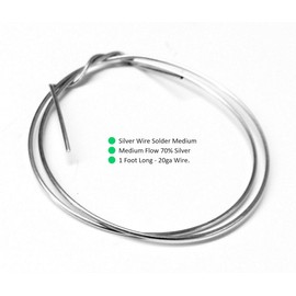 Silver Solder Wire Medium 70% Silver Jewelry Making Soldering and Repair 12" 20ga