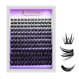 AnyFairy Lash Clusters 8-18mm Wispy Eyelash Clusters 144pcs Cluster Lashes DIY Individual Lashes Clusters with Soft Thin Band for Self Use,Beginner-Friendly (Sylph-775)