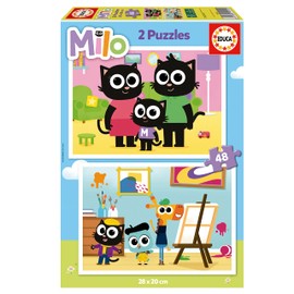 Educa - Puzzle 48 Pieces for Children from 4 Years Milo, 2 x 48 Pieces Puzzle for Children from 4 Years, Puzzle Set, Children's Puzzle (19542)