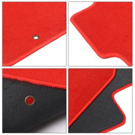 Unbranded Fit For 06-11 Honda Civic Red Nylon Floor Mat Carpets Front Rear w/ Red Sport