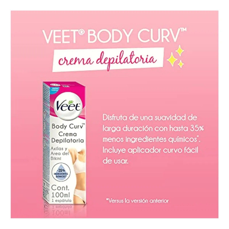 Veet Veet Body Curv Crema Depilatoria Áxilas Y Área De