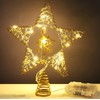 Christmas Star Tree Topper, 10.0 in Gold Glittered Star Tree