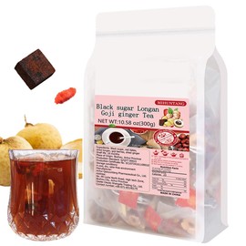 MIHUNTANG Black sugar Longan Goji ginger Tea 10.58 oz Sweet flower and fruit tea (12g25packets) 300g